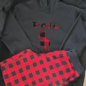 Polo by Ralph Lauren Kids Black and Red Check Pajama Set